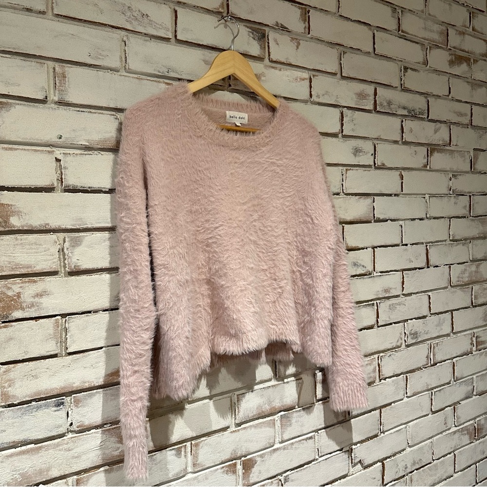 Bella Dahl fuzzy soft pink sweater size small - Picture 3 of 8